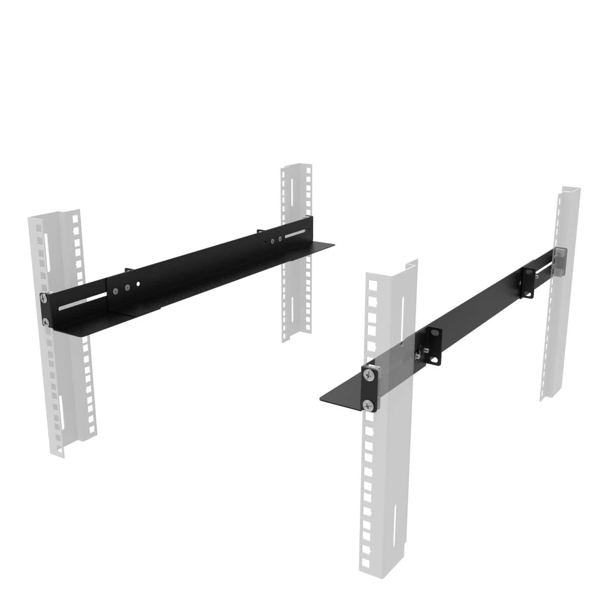JINGCHENGMEI 1U 19inch Server Rack Rails -15-24 inch Adjustable Depth for Universal 4-Post or 2-Post Rack Mount Rails for Network Equipment, Server, UPS Mounting Rail Kit (1URR15-24IN)