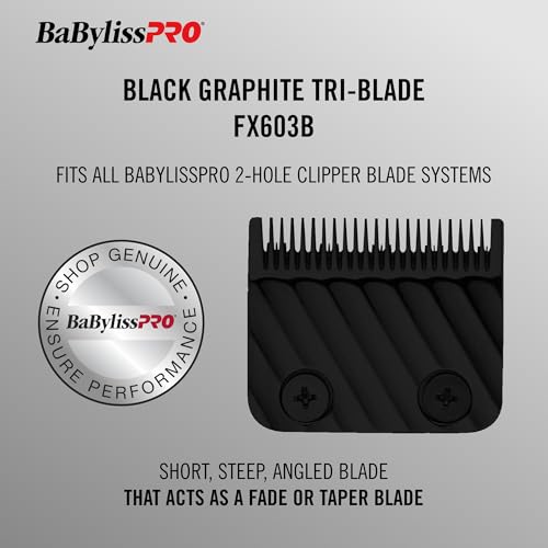 BaBylissPRO Barberology Black Graphite Replacement Tri Wedge Replacement Clipper Blade (FX603B)