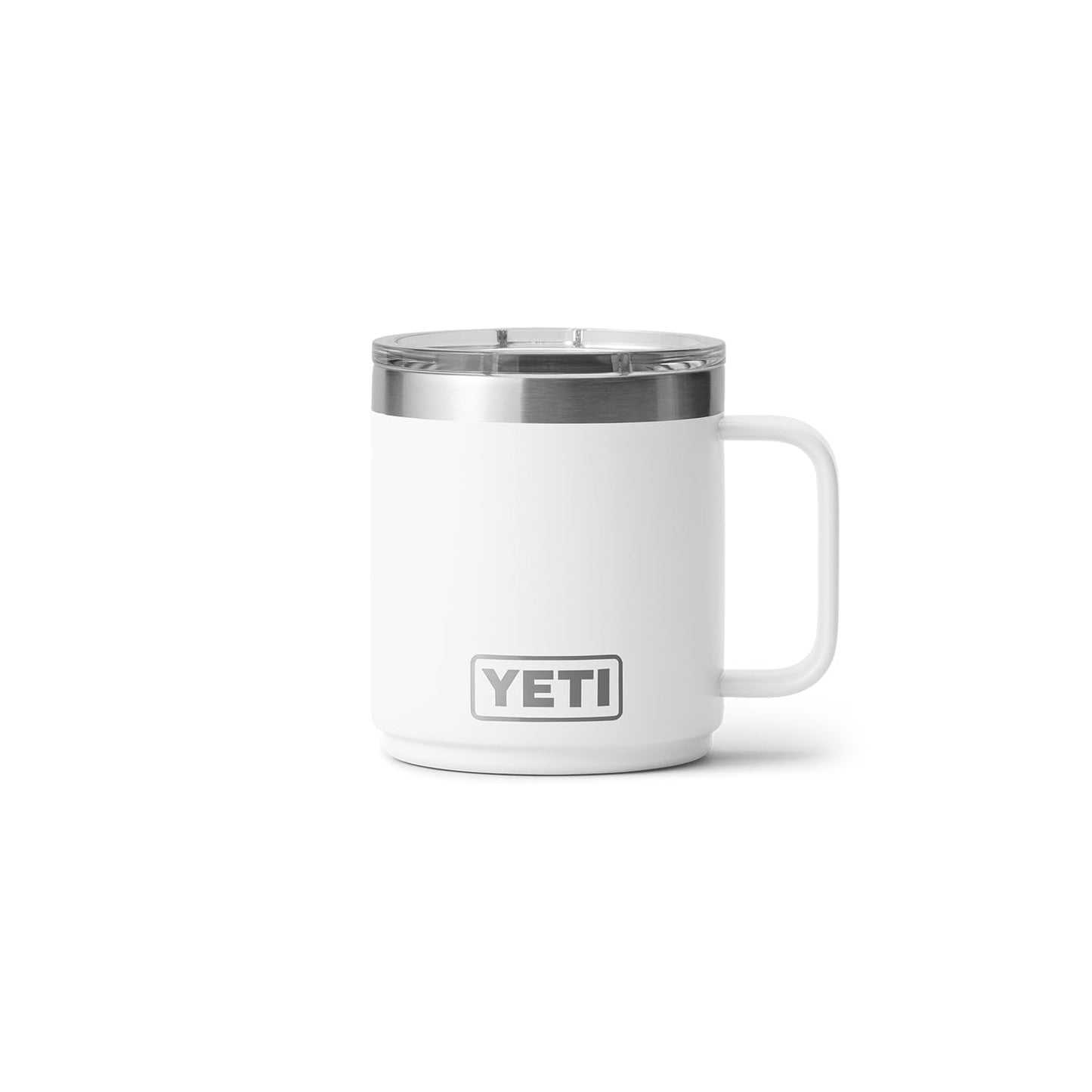 YETI Rambler 10 oz Ceramic Lined Stackable Mug, Vacuum Insulated, Stainless Steel with MagSlider Lid, White