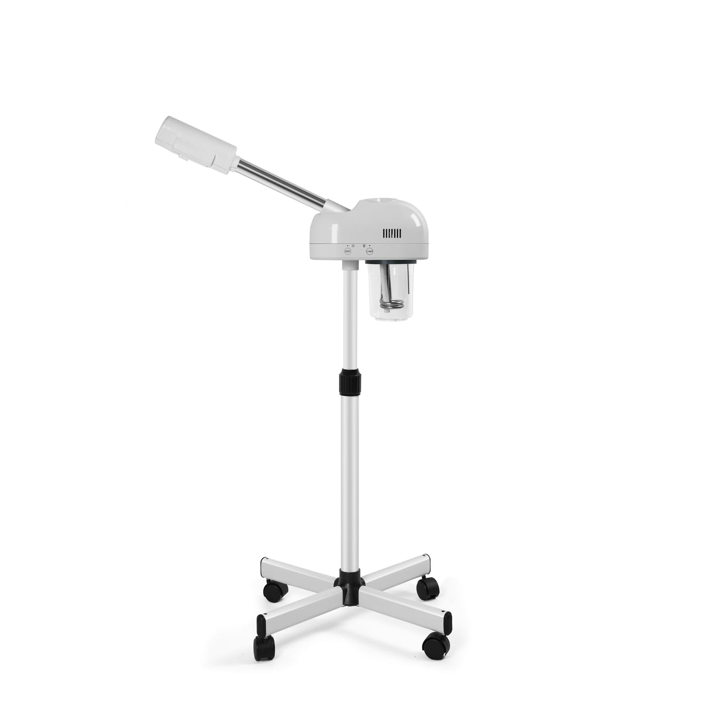 Professional Ozone Facial Steamer with Hot Mist Function, Stand Facial Steamer On Wheels, Height Adjustable & 360° Rotatable Nozzle, Use at Home & Salon SPA