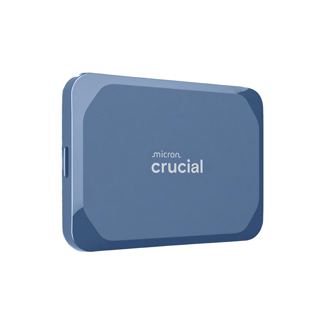 Crucial X10 1TB Portable SSD, Up to 2,100MB/s, USB 3.2 USB-C, External Solid State Drive, Compatible with Windows, Mac & Android, Durable Storage for Games, Photos & Files, Blue - CT1000X10SSD9-02