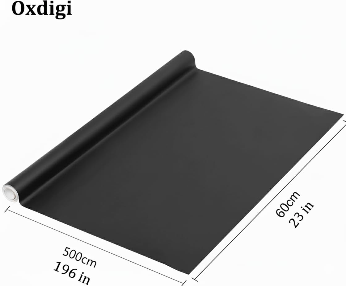 Oxdigi Extra Large Chalkboard Paper 60x500cm Peel & Stick, Removable Blackboard Wall Decal for Kids Room, Easy Self Adhesive, Thick 0.3mm CPP Material