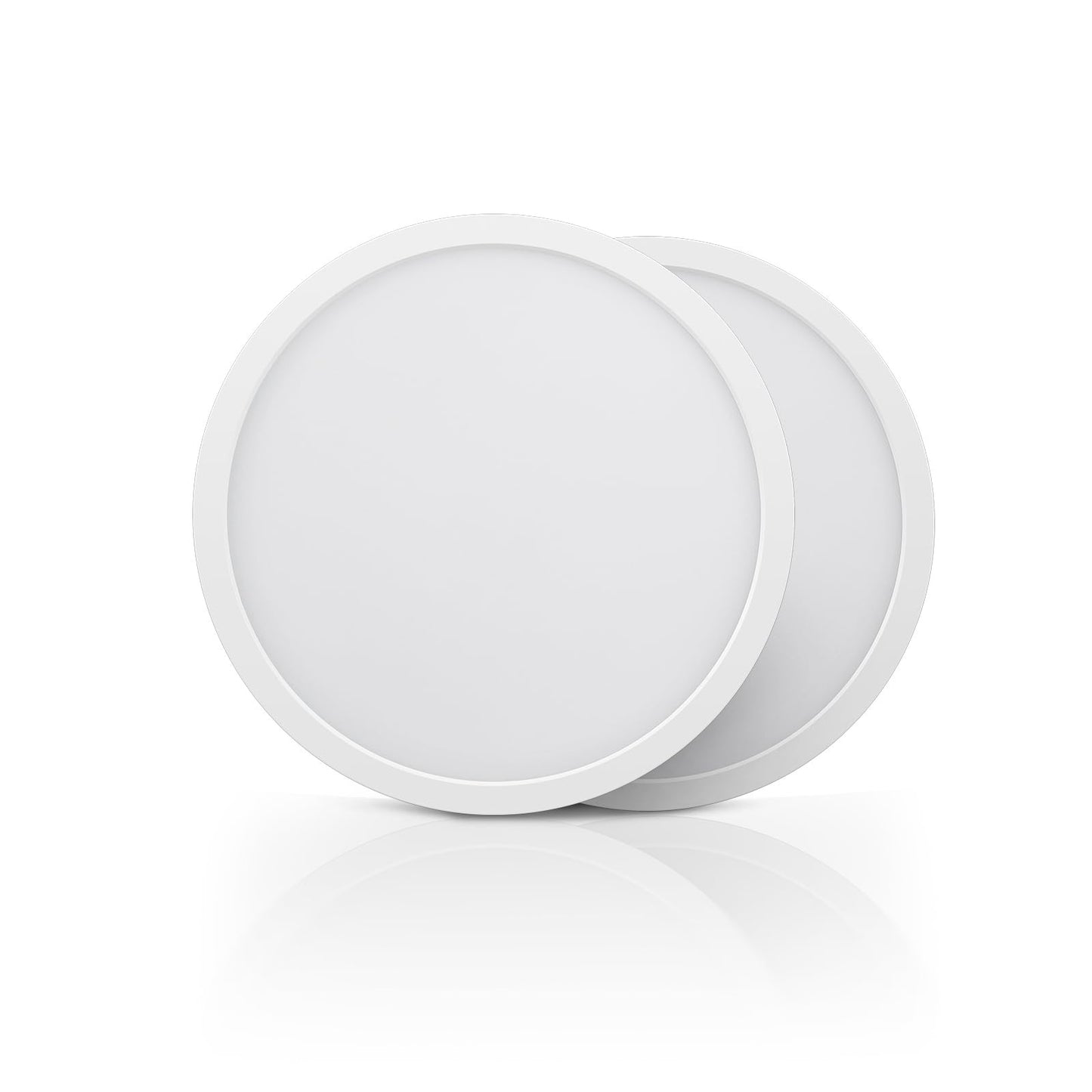 ECOELER 9 inch LED Ceiling Light Fixture, 2700/3000/4000/5000/6000K Adjustable Surface Mount Ceiling Lamp, 24W 1800Lm Flush Mount Ceiling Light for Kitchen, Stairwell, Porch, Basement, 2 Pack