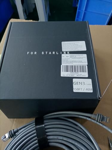 150FT/46M Starlink Gen 3 Cable for Starlink Standard V3, Starlink Cable V3 for Starlink Generation 3 Replacement Extension Ethernet Cables Waterproof Outdoor Gray