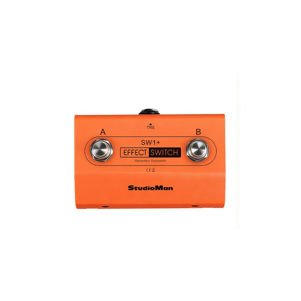 StudioMan SW1+ Dual-Footswitch Controller -Orange, Compatible with Multi Effects for Looper, Drum, Tuner, Effect Control