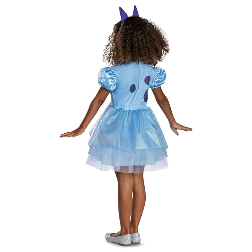 Bluey Dress Costume for Kids, Offial Bluey Classic Toddler Costume Outfit, Size (3T-4T)