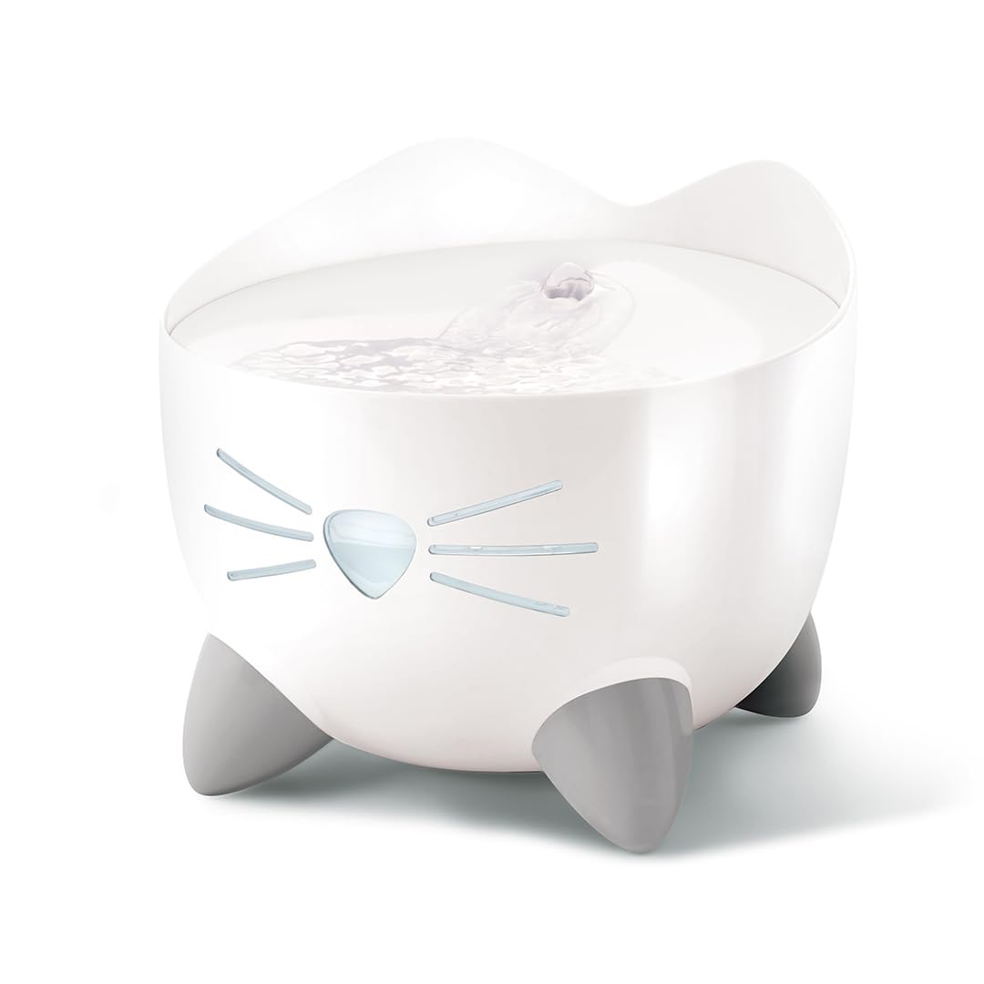 Catit PIXI Cat Water Fountain, White, Modern Cat Fountain, Silent Pump for Indoor Cats, Different Flow Settings, Fontaine Pour Chat, Pet Water Fountains