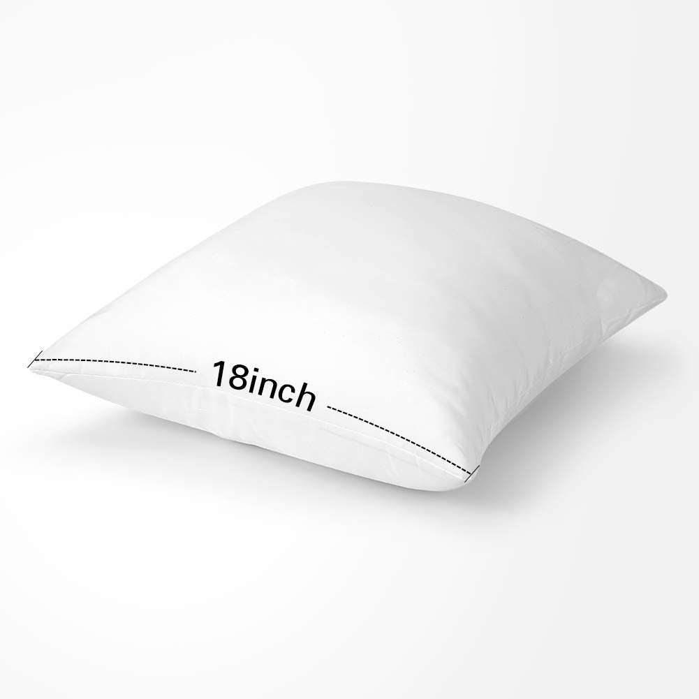 OTOSTAR Premium Waterproof Throw Pillow Inserts, Set of 4 Square Form Cushion Stuffer for Garden, Bench, Patio - Decorative Outdoor Pillows Inserts White, 18x18 Inches