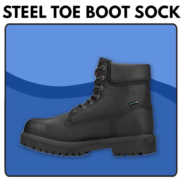 Carolina Ultimate mens Steel Toe Boot Cushion Over the Calf Socks 4 Pair Pack, Black, Large