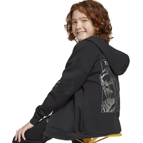 adidas Unisex-Kids x Star Wars Mandalorian Sportswear Track Top,Black/Iron Metallic,X-Small