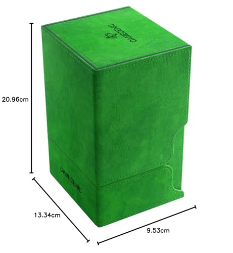 GameGenic Card Deck Box - Deck Convertible Green 100CT – Durable and Sturdy TCG, OCG Card Storage – Compatible with Pokemon Yugioh Commander and MTG Magic: The Gathering Cards