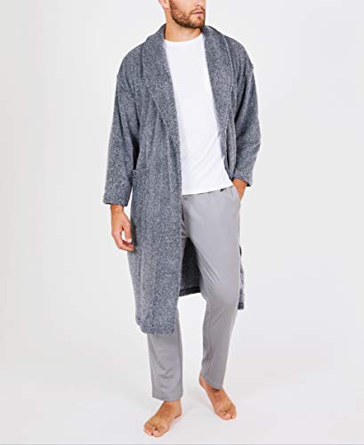 Nautica Men's Long Sleeve Cozy Soft Plush Shawl Collar Robe, Navy (Kr06f7), One Size