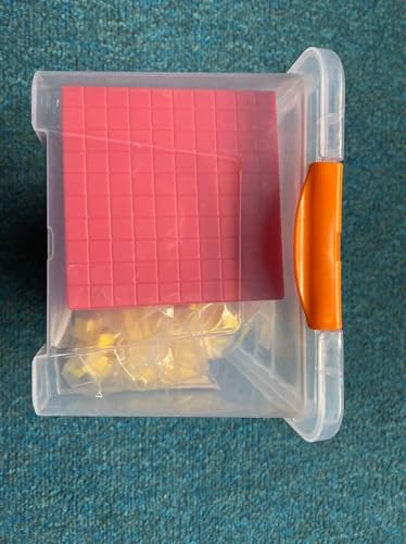 BRABURG Base Ten Blocks Set - 121PCs Base 10 Set Learning Math Manipulative Teach Kids Volume, Place Value and Number Concepts for Early Counting Math in School or Home