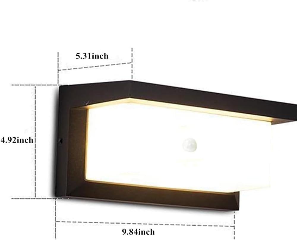 iKenta Motion Sensor Outdoor Porch Lights,18W 3000K IP65 Waterproof Exterior Outdoor Lighting, Wired Wall Sconce Light Fixture Wall Mount Outside Light for Garage Porch Patio Yard Front Door Entryway
