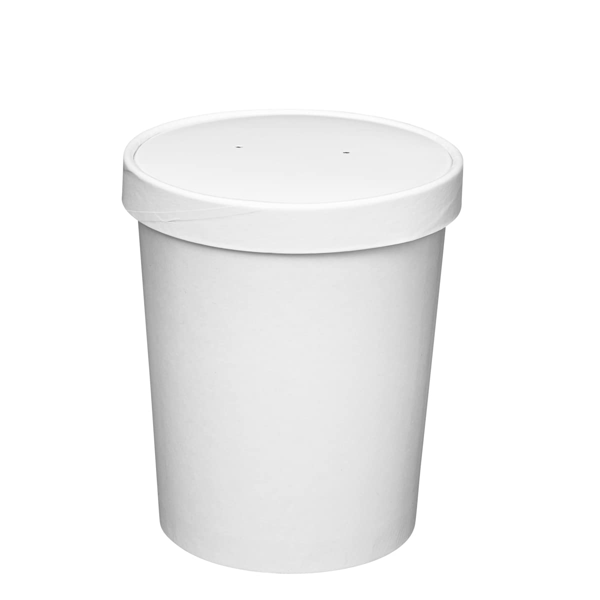 Gusto [32 oz. - 25 Count] White Paper Food Containers with Vented Lids - to Go Hot Soup Bowls, Disposable Ice Cream Cups, Ideal for Hot and Cold Foods - Formerly Comfy Package