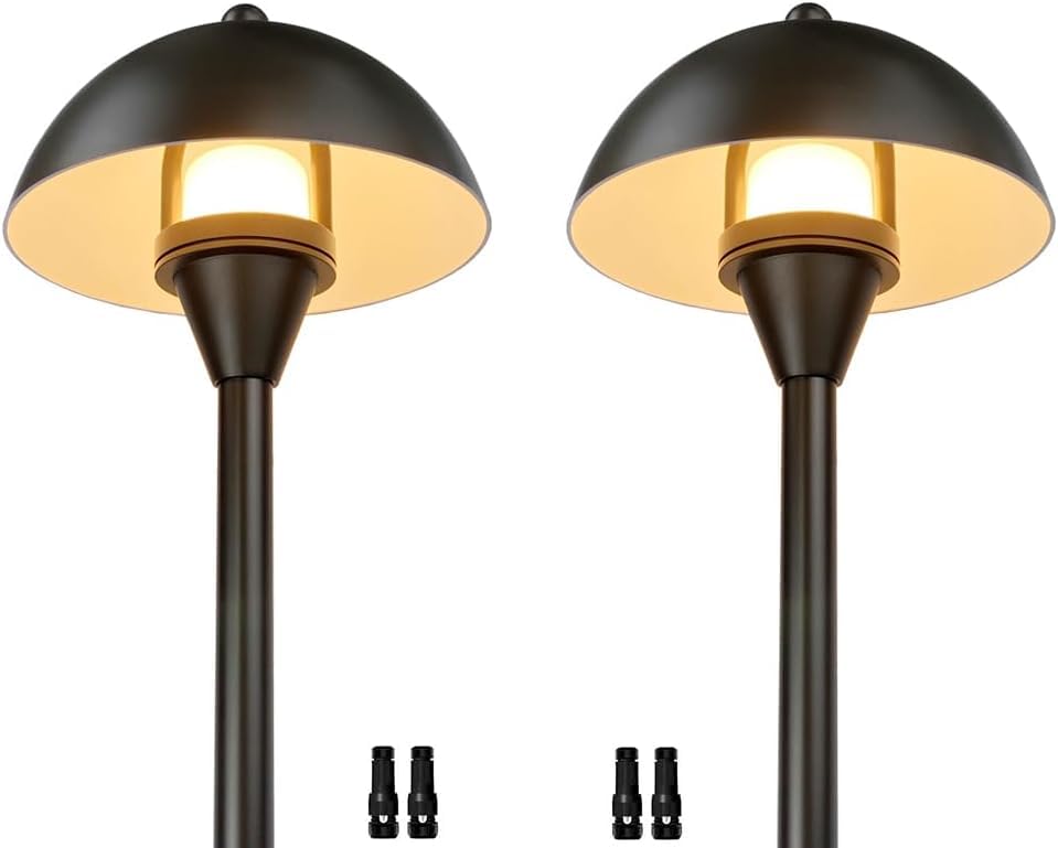 Arrownine Low Voltage Path Lights Outdoor Landscape Lighting,Replaceable G4 LED Pathway Lights,Walkway Driveway Lighting Warm White Oil Rubbed Bronze Pack of 2