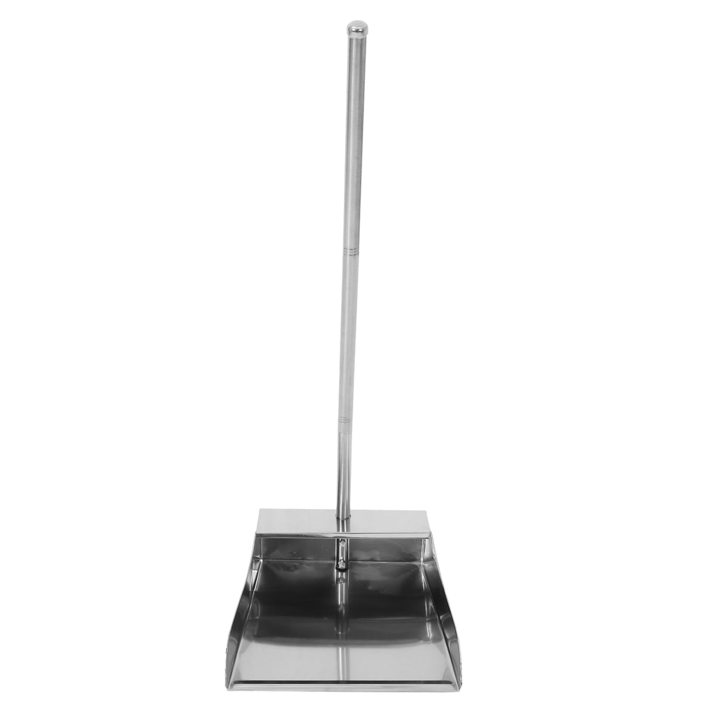 Mobestech Stainless Steel Dustpan with Long Handle No Bent Over Garbage Shovel Upright Home Cleaning Dust Pans 27.16In Large Capacity