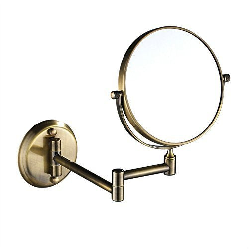 GuRun 8 Inch Antique Dual Sided Wall Mount Makeup Mirror with 10x Magnification,Bronze Finish M1306K(8in,10x)