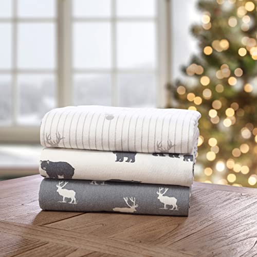 Eddie Bauer - Queen Sheet Set, Warm Breathable Cotton Flannel Bedding with Deep Pockets, Brushed for Extra Softness, Cozy Home Decor, Oeko-Tex Certified (Elk Grove, Queen)