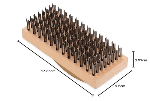 Carlisle FoodService Products Stainless Steel Block Brush with Steel Bristles, 9.38 X 3.78 Inches, Tan