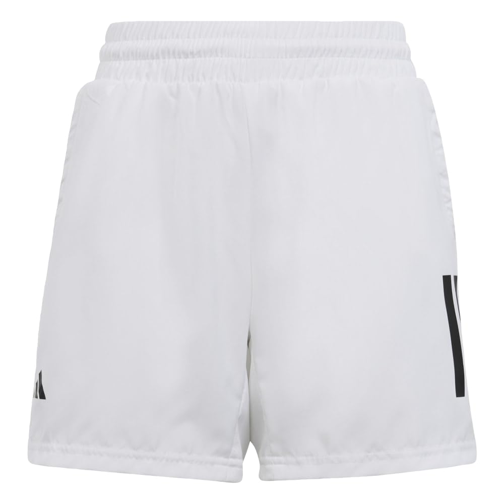 adidas Boys Club Tennis 3-Stripes Shorts, White, X-Small