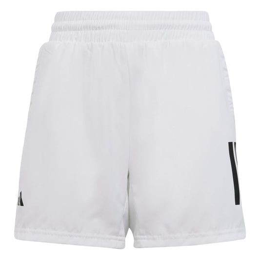 adidas Boys Club Tennis 3-Stripes Shorts, White, X-Small