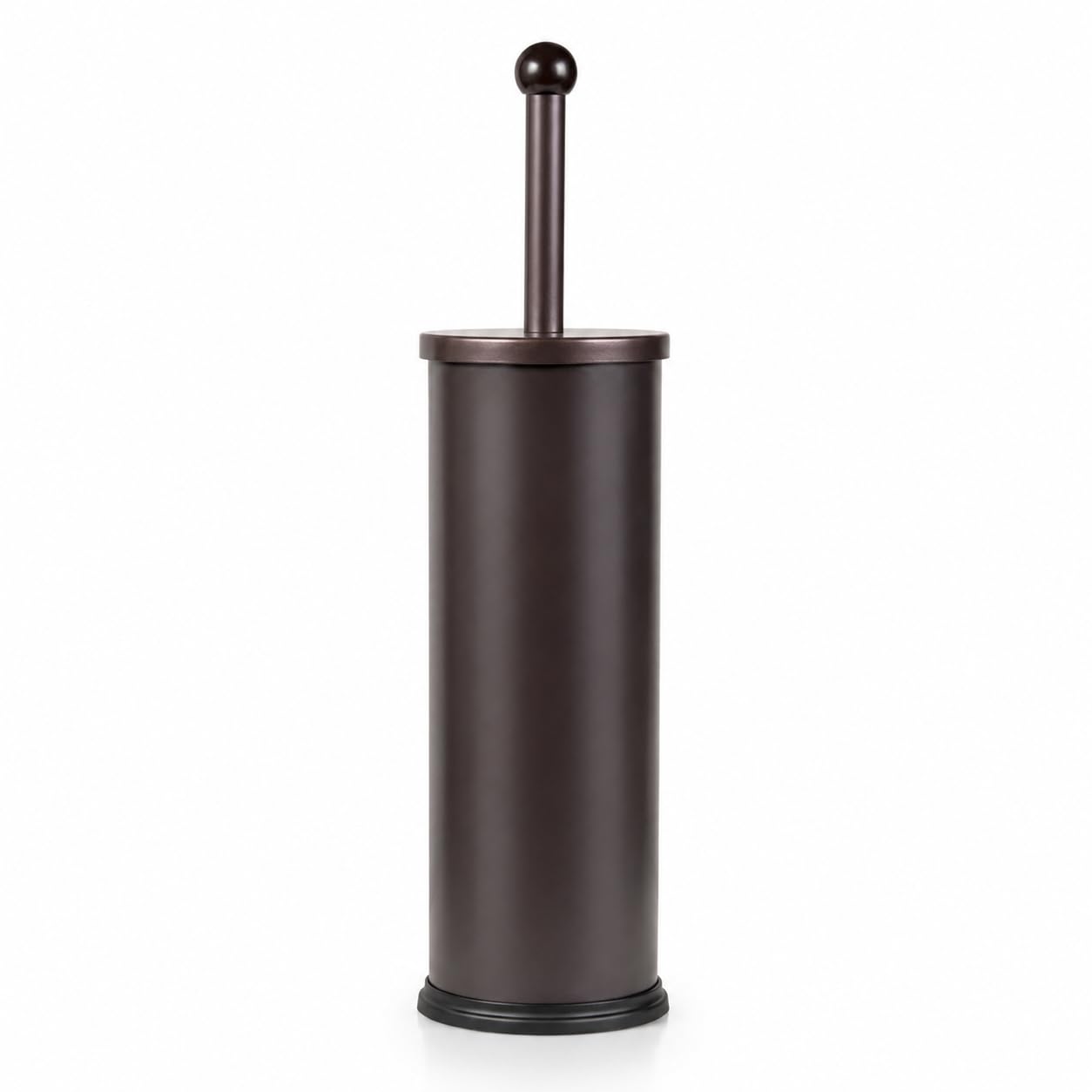HUJI Rust Resistant Bronze Toilet Brush Holder with Lid Perfect Bathroom Bowl Cleaning Set Gift for House Warming or College Dorms Accessories (1, Bronze Toilet Brush)