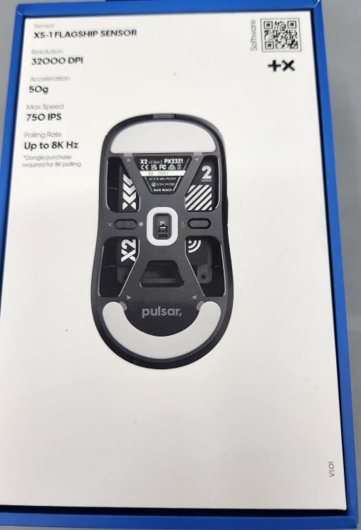 Pulsar Gaming Gears X2 v3 Wireless Gaming Mouse, Lightweight 52g, XS-1 Flagship Sensor 32K DPI, Optical Switch, 8K Polling Ready, Black