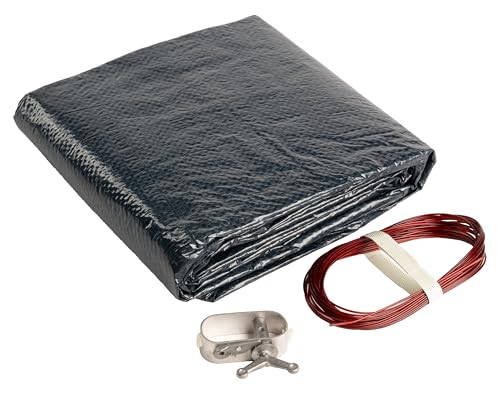 Winter Block WC15R Swimming Pool Winter Cover with Winch and Cable, Small Blue/Black