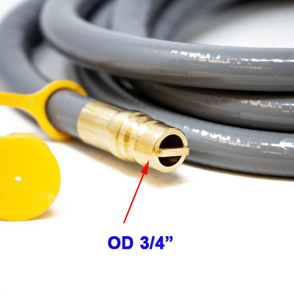 10 Feet 1/2 ID Natural Gas Hose Conversion Kit, Propane Gas Grill Quick Connect/Disconnect Hose Assembly with Adapter 1/2" Flare To 3/8" Female Flare(Measures 5/8" ) for Outdoor NG/Propane Appliance