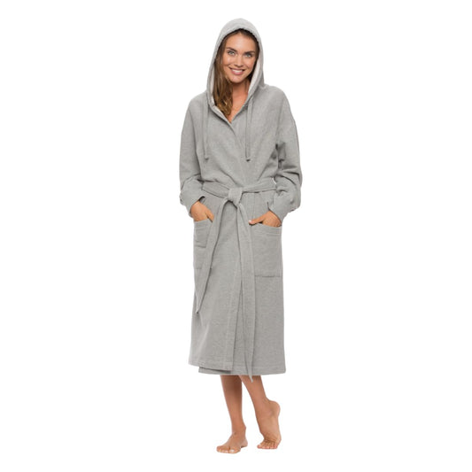 BY LORA Hooded Sweatshirt Robe for Uninex Adult Men and Women, Gray, One Size