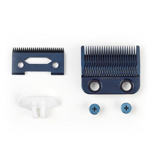 BaBylissPRO Barberology Blue Gold Titanium Precision Replacement Fade Blade MIM Process, 22 Tooth Metal Injection Molded Fade Clipper Blade