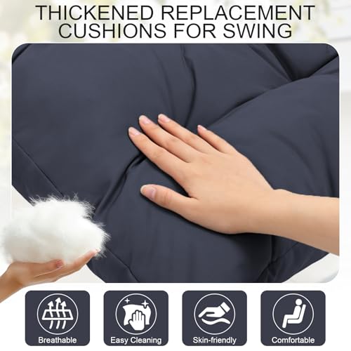 LCYY.TG Outdoor Swing Cushions, 3 Seat Porch Swing Cushion Replacement with Backrest, Swing Cushions for Outdoor Furniture, for Porch Garden,Patio,Backyard Bench Cushion