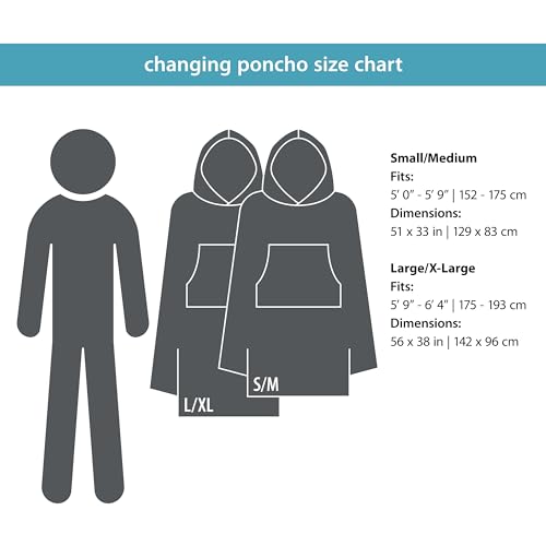 PackTowl Lightweight Microfiber Hooded Changing Poncho, Botanical, Small/Medium