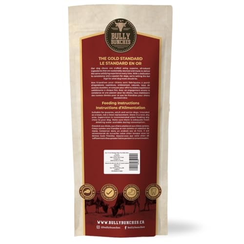 Bully Bunches Premium 12" Standard Odor-Free Bully Sticks for Medium & Large Dogs - Long-Lasting, Natural, Single-Ingredient 100% Beef Chews for Oral Health, Rawhide-Free (10-Pack) Made in CA