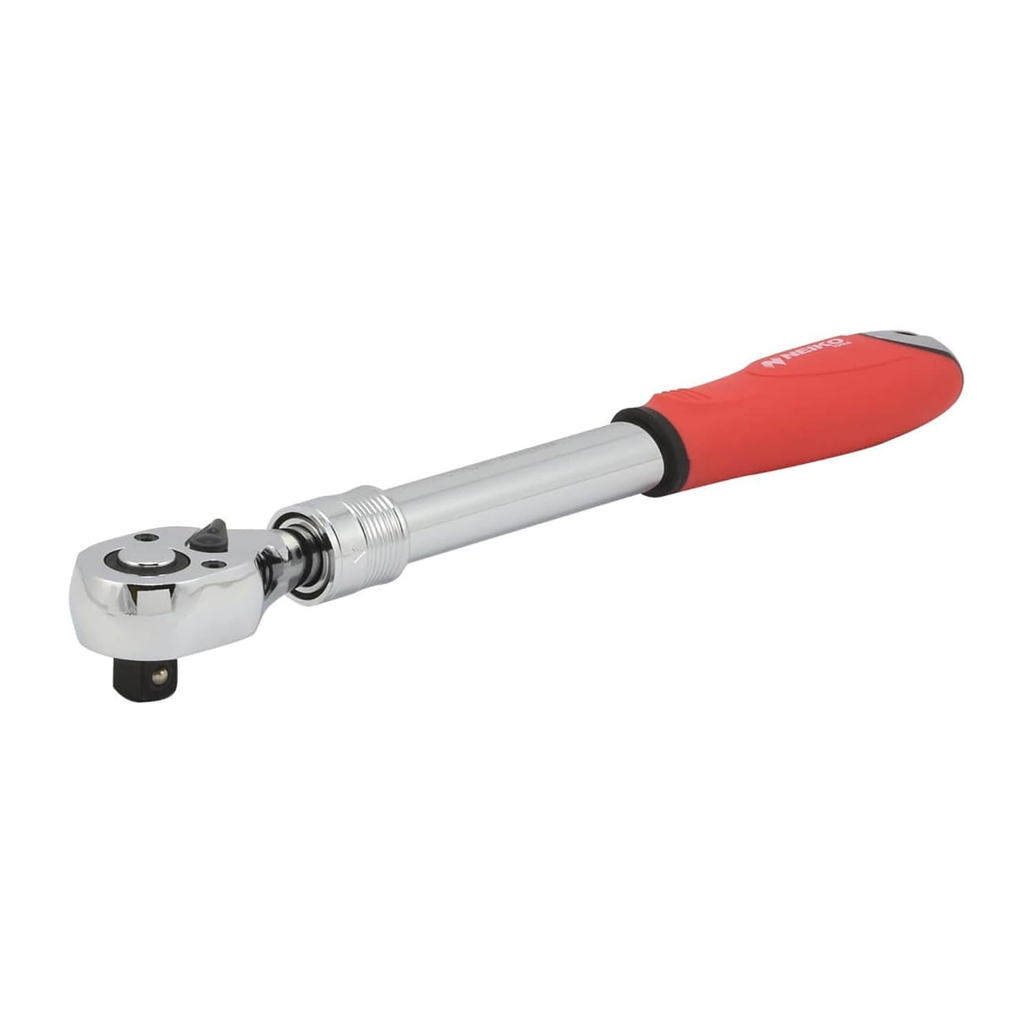 Neiko 03068A 1/2-Inch Drive Extendable Ratchet Handle | 72 Tooth Reversible Ratcheting Feature w/Soft Grip Handle | 12 to 17-1/2” Lengths, Red