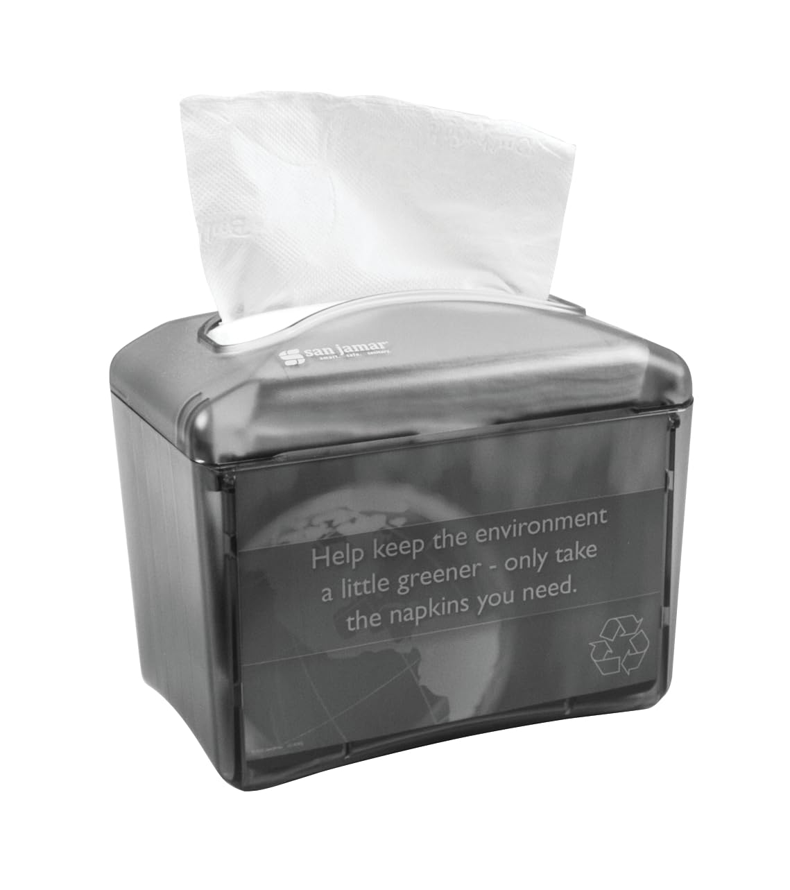 San Jamar H4003 Venue Table Top Interfold Napkin Dispenser, 200 Capacity, Black Pearl