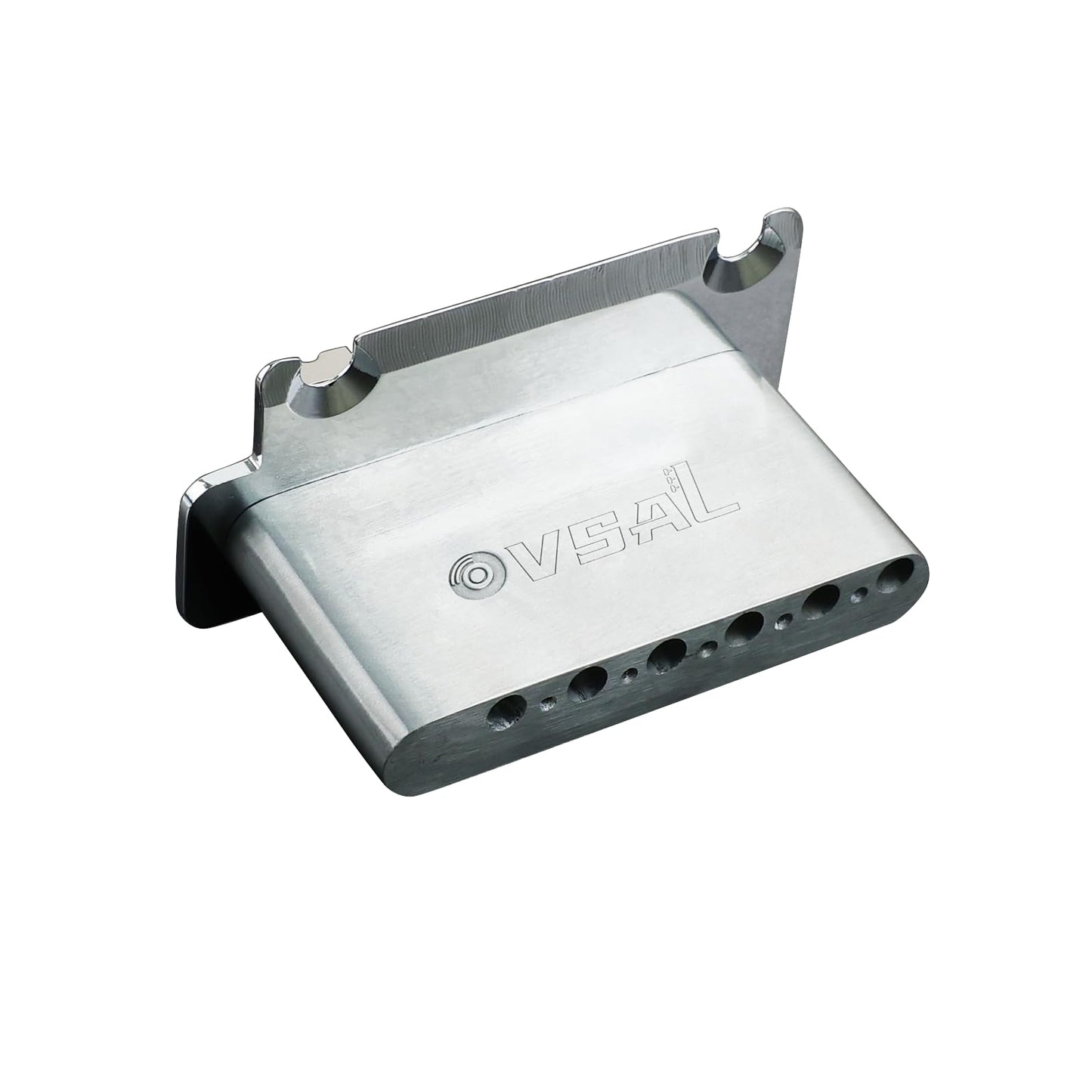 OVSAL 52.5mm Electric Guitar Bridge Chrome 2-Point Tremolo Bridge with Stainless Steel Plate and Zinc Alloy Saddles Electric Guitar Parts for 6 String Strat Stratocaster