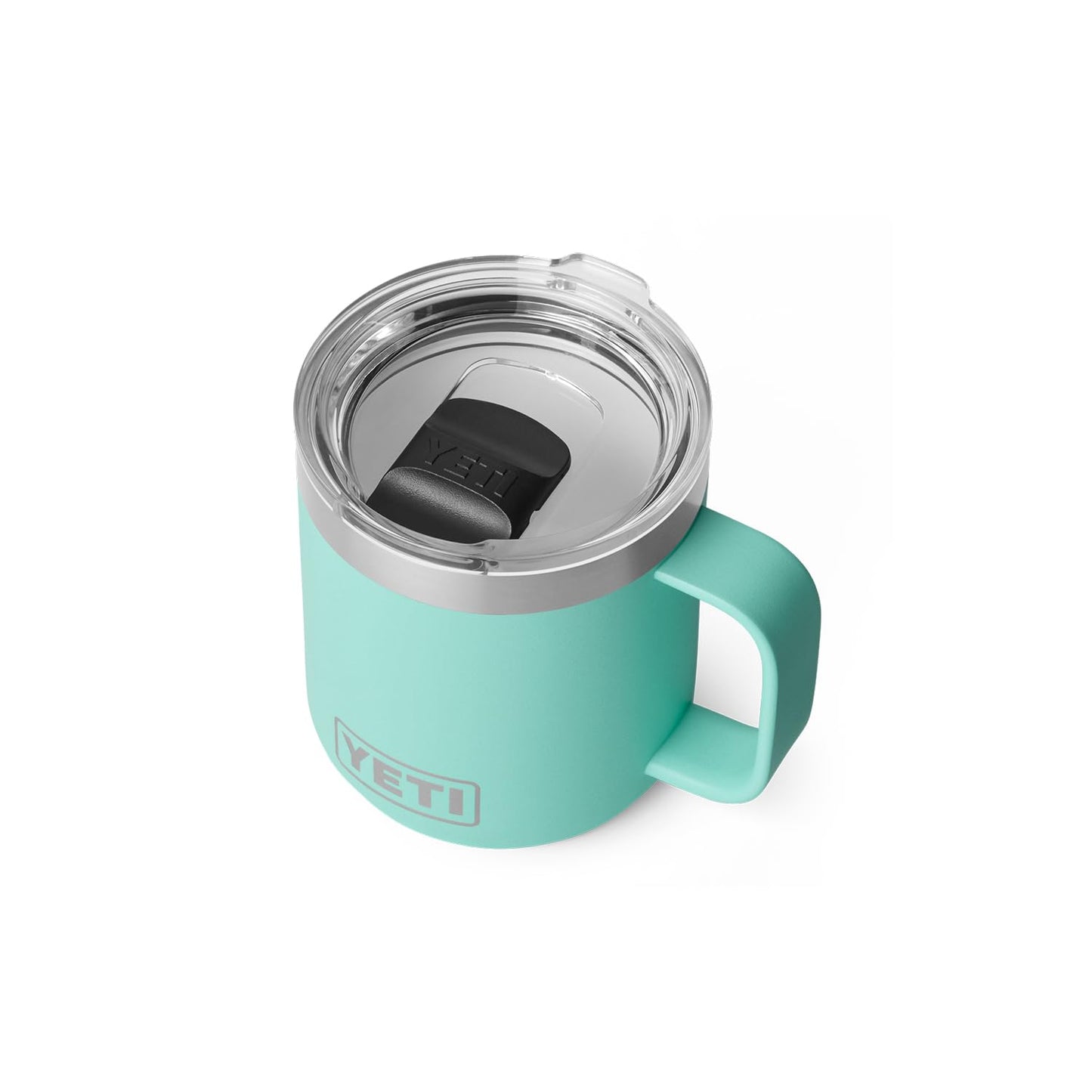 YETI Rambler 10 oz Ceramic Lined Stackable Mug, Vacuum Insulated, Stainless Steel with MagSlider Lid, Seafoam