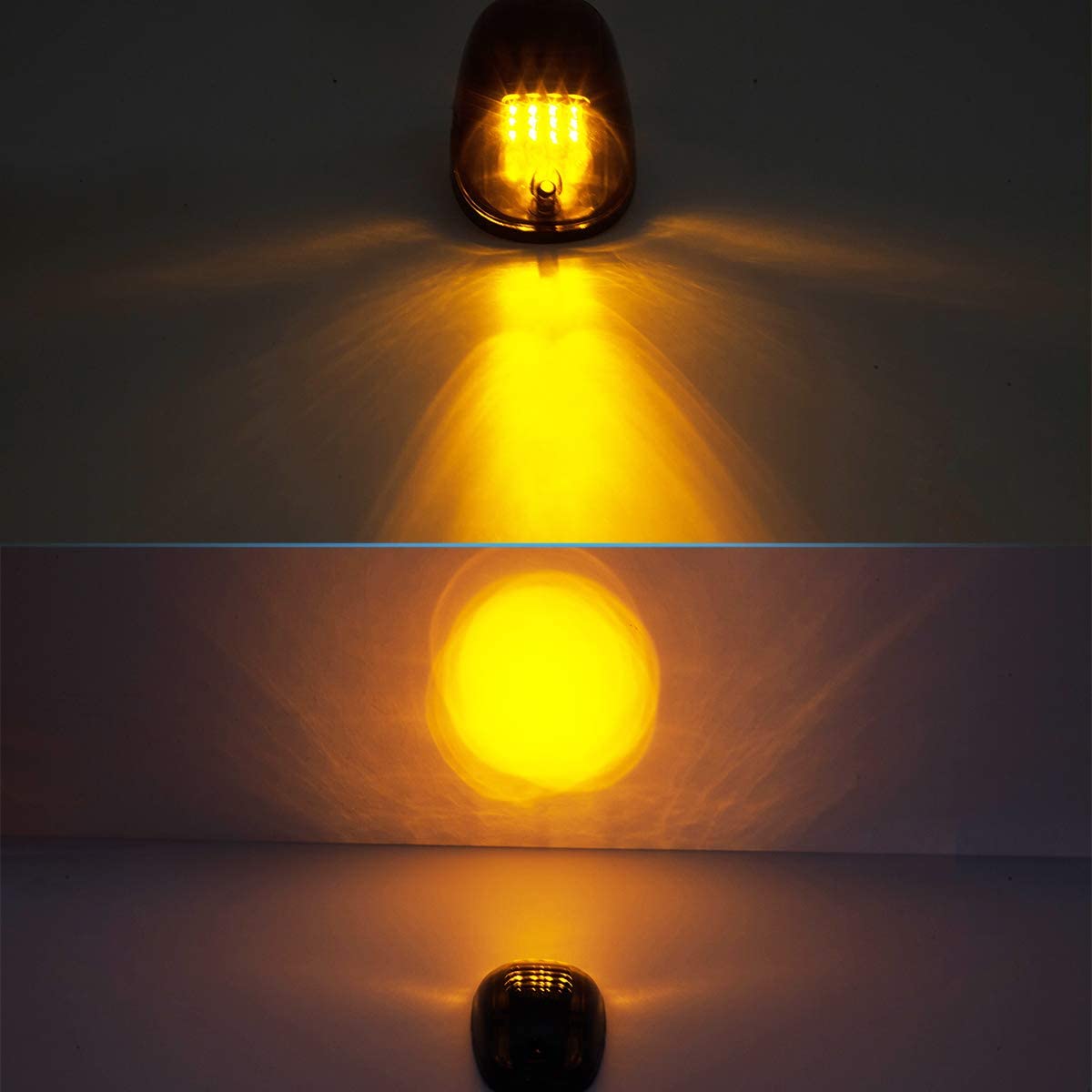LIMICAR 5X Amber Cab Roof Marker Top Clearance Running 12LED Cab Lights Compatible w/ 03-10 Dodge Ram 1500 2500 3500 4500 11-16 Ram 1500 2500 3500 4500 5500 Pickup Trucks w/ Stock Cab Marker Lights