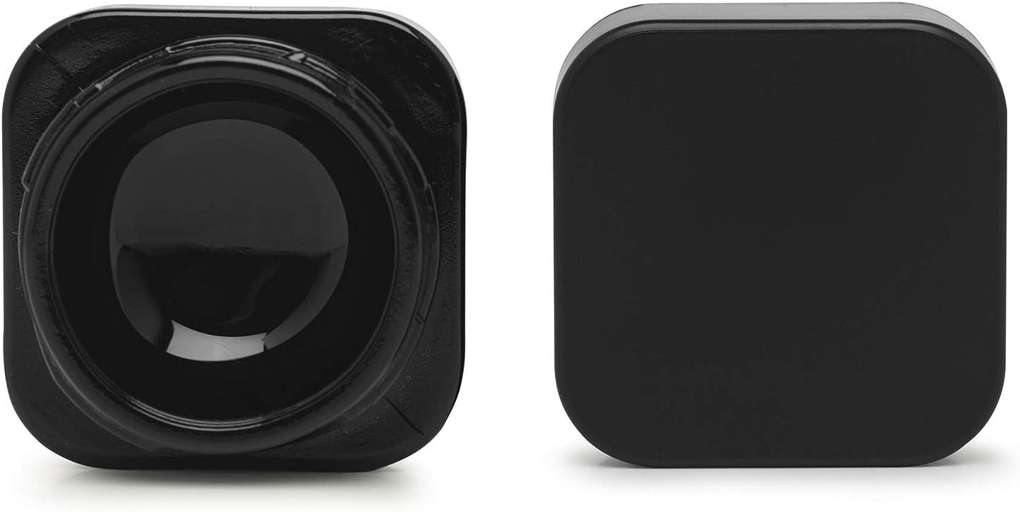 5ml Cube Glass Shoulderless Screw Top Jars w/ Child Resistant Lid | Containers for Essential Oils, Concentrates, Lip Balm, Makeup or Cosmetics | 100pc (Black Glass, Black Lid)