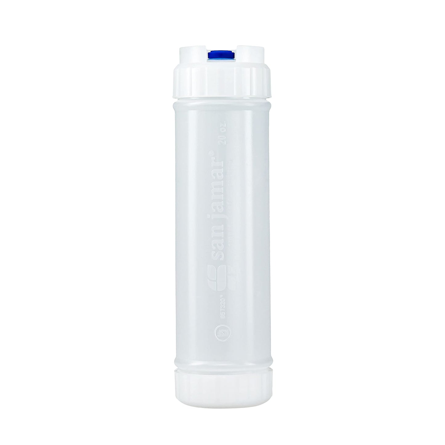 San Jamar Ez Kleen Plastic Sauce Bottle with Medium Valve for Thick Sauces and Relish, 20 Ounces, White, (Pack of 12)