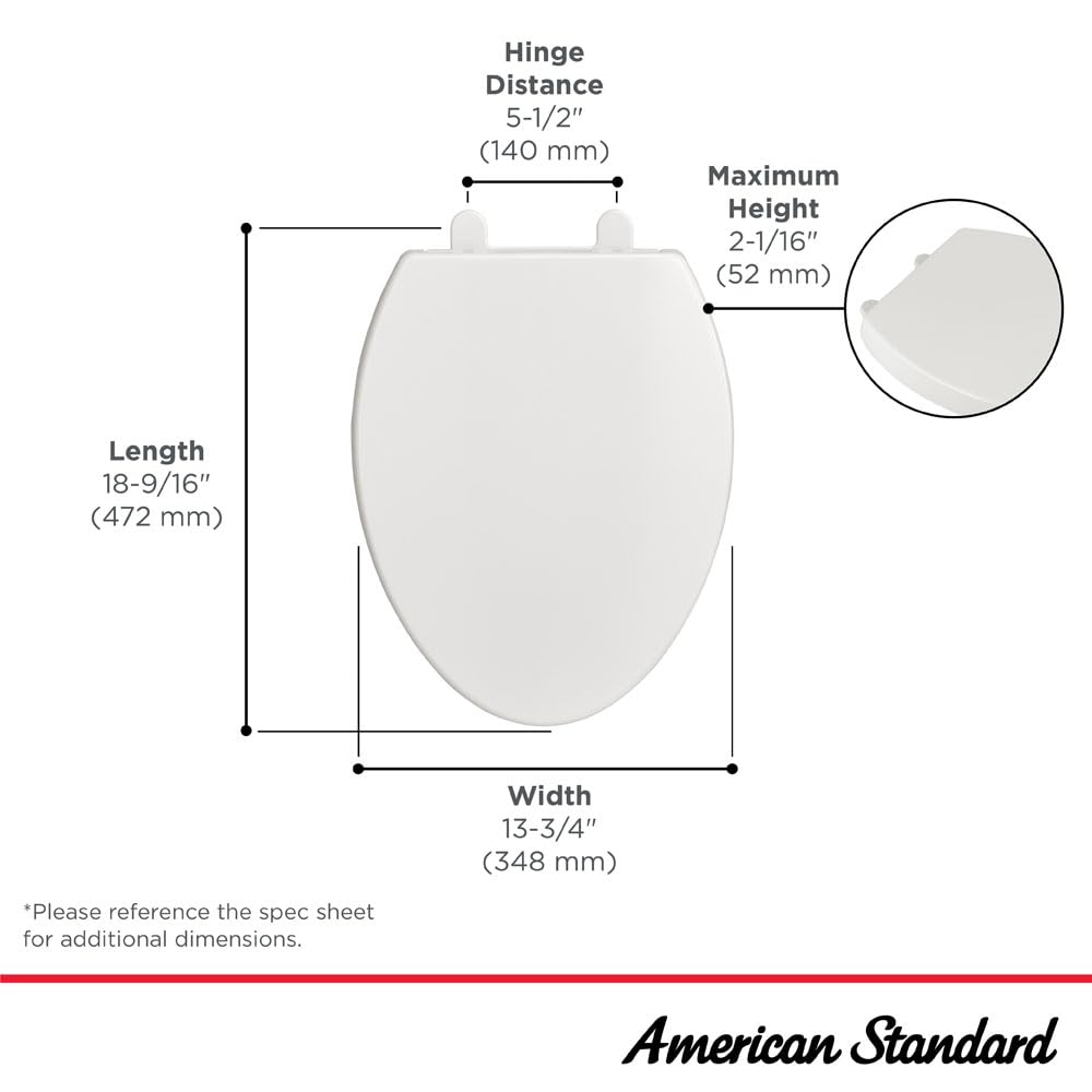 American Standard 5025A65G.020 TELESCOPING EL Luxury SEAT WHT, White