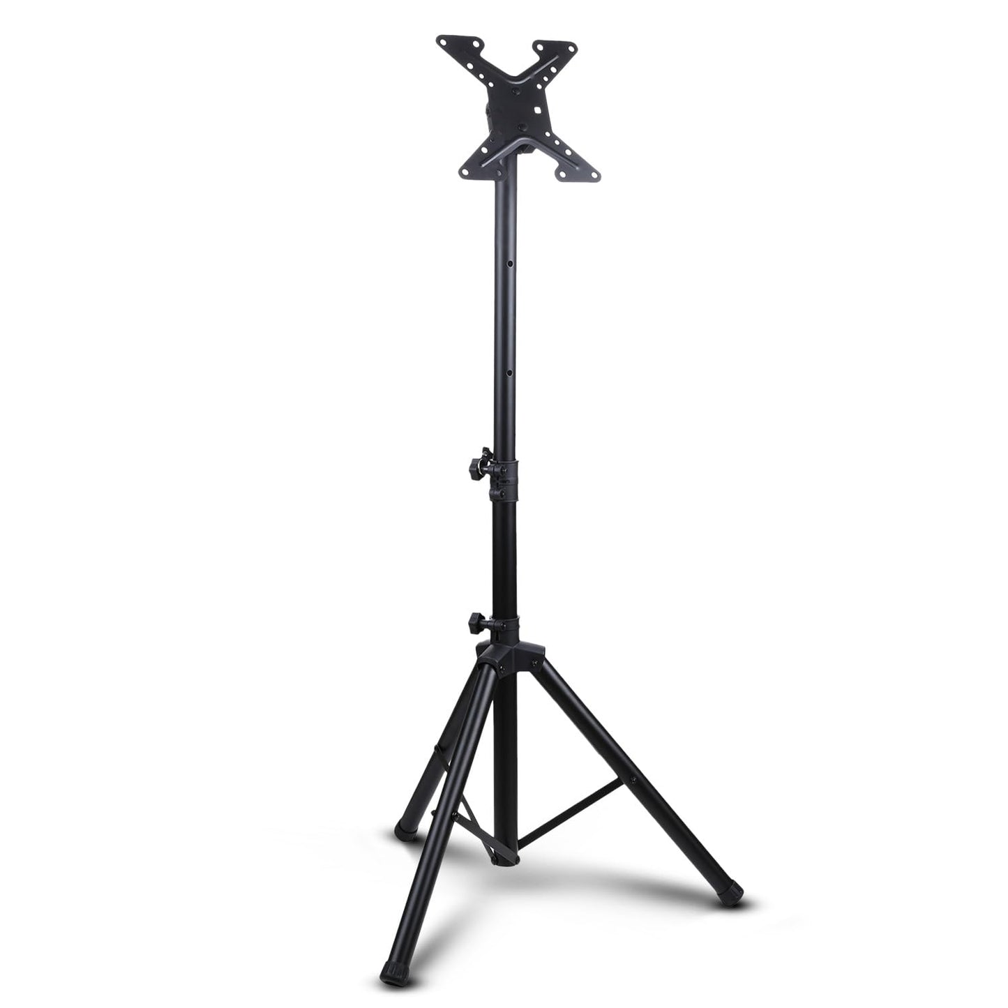 PYLE TV Stand with Mount, Tripod TV Stand, Portable Monitor Floor Stand- for LCD & LED Flat Screen TV Up to 32”, Universal VESA Mount Compatible, Adjustable Height, 360° Tilt- Weight Capacity 89 lbs.