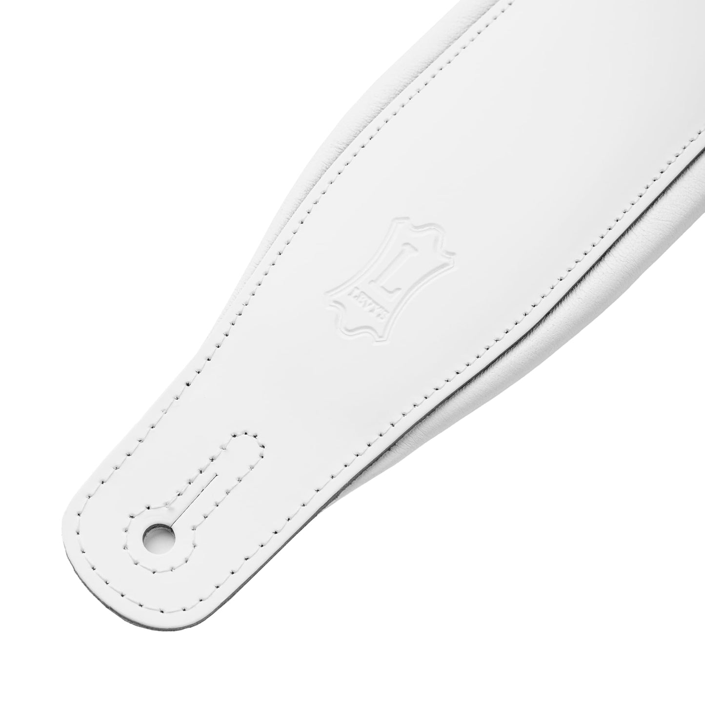 Levy's Leathers Amped Leather Series 3" Wide Top Grain Leather Guitar Straps; White (M26PD-WHT_WHT)