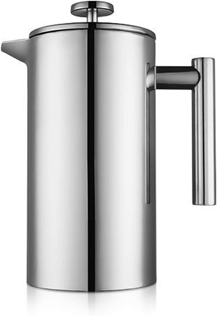 Meelio Large French Press Coffee Maker 1500ml/50oz Double-Wall Insulated Stainless Steel Coffee Press, 3 Level Filtration System, French Press for Home, Camping and Office, Silver (8-10 cups)