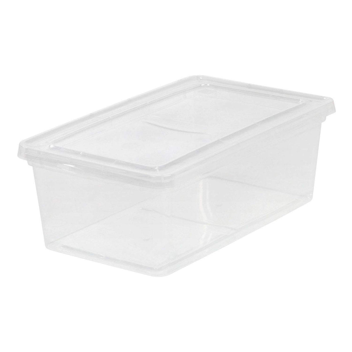 IRIS USA Plastic Storage Container 6.3 L with Closure Lid, Stackable and Nestable, 12 Pack, Clear