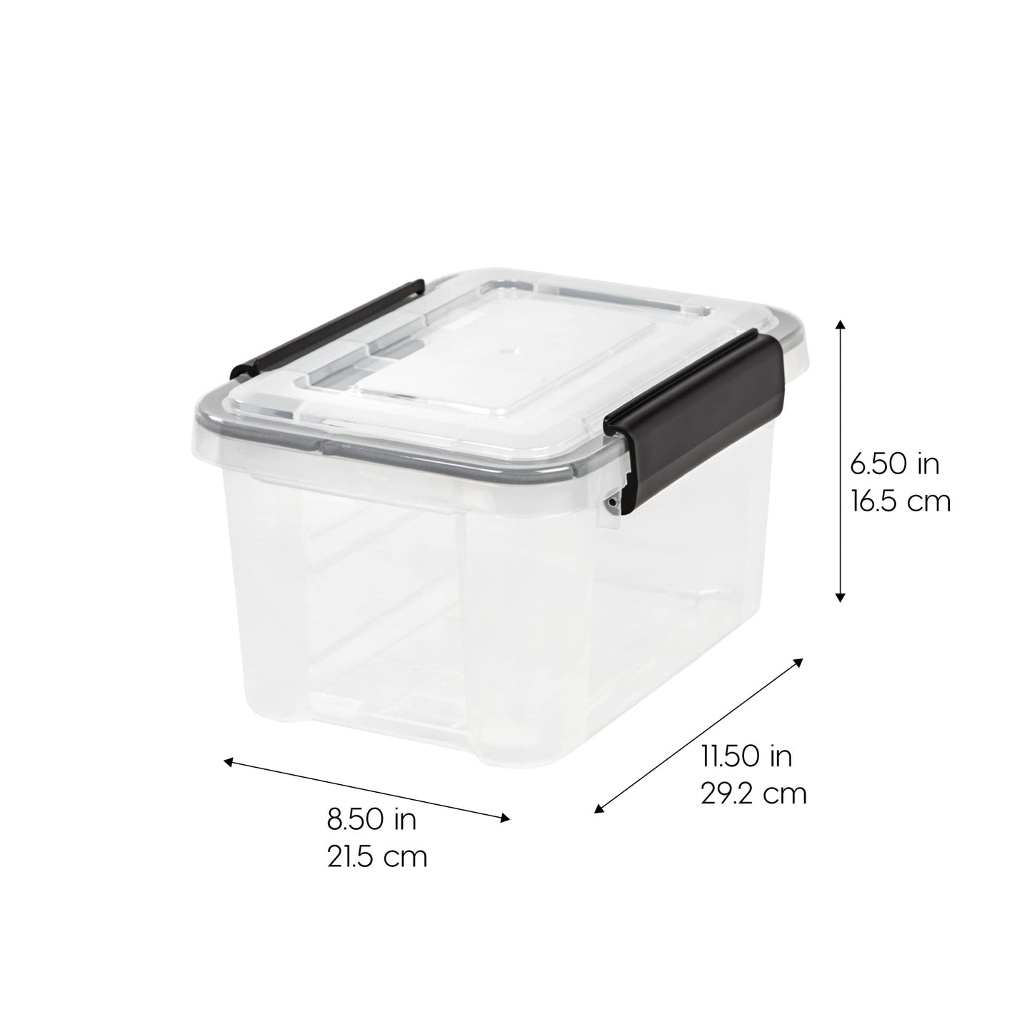 IRIS USA 7 Qt. WEATHERPRO Plastic Storage Box with Durable Lid and Seal and Secure Latching Buckles - 6 Pack