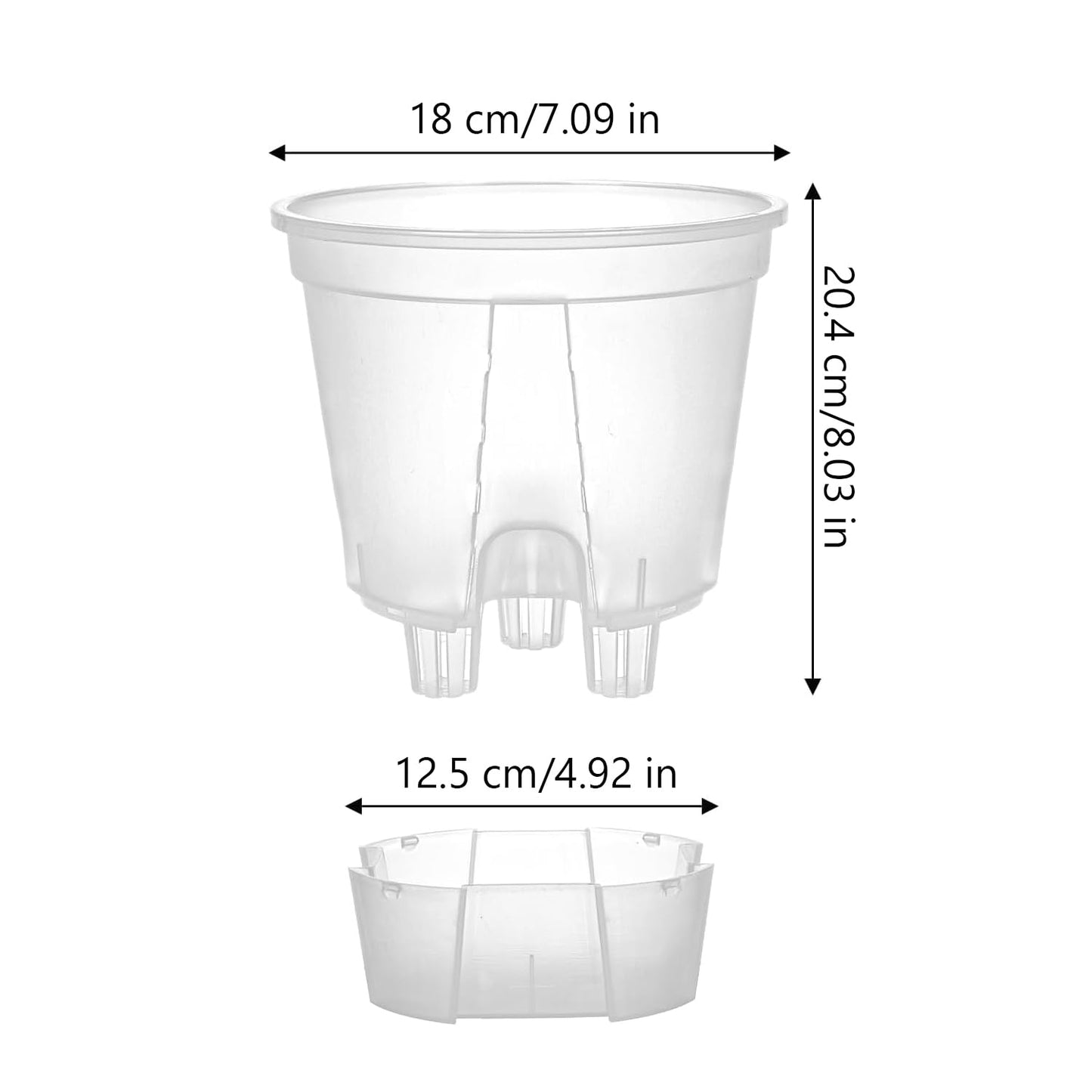 WEZCHUGHAOL 6 Pack Self Watering Pots for Indoor Plants, ClearPlastic Self Watering Plant Pots with Deep Reservior and High Drainage Holes for Indoor Outdoor Plants and Flowers (180-18*12.5*20.4cm)