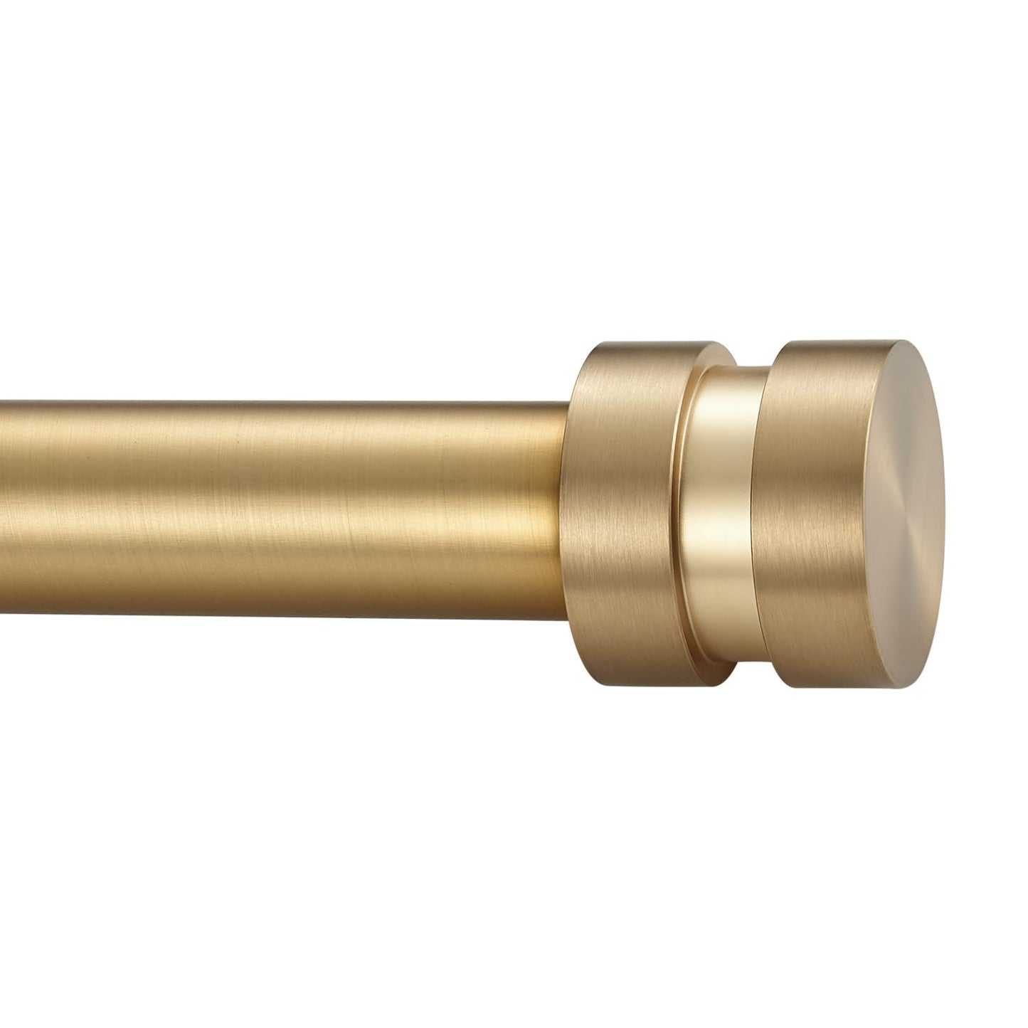 16-150 inch Long Adjustable Warm Gold Curtain Rods,1 inch Diameter Splicing Heavy Duty Rod Set with Aluminum Finals for Windows, Door, Drapery, Closet